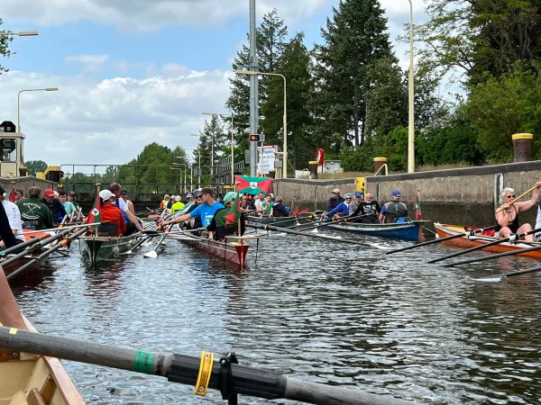 Berliner Innenstadt 2022 Schleuse Pltzensee Ruderboote