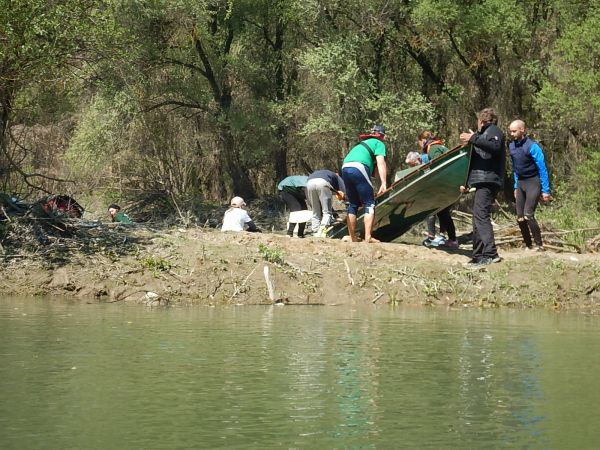 Boot umtragen am Nebenarm Donau 2019