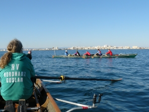 Carnon Ruderboote auf dem Mittelmeer Camargue 2012