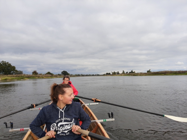 Girlie Ruderboot auf der Elbe 2020