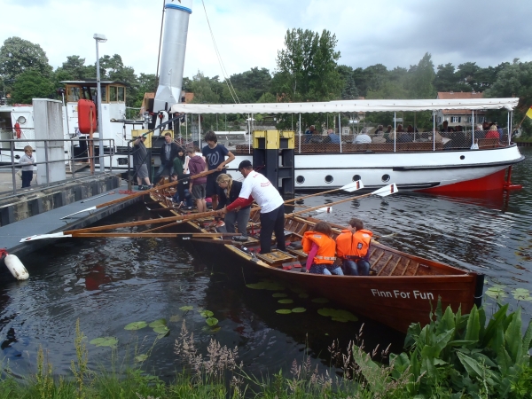 Kirchboot und Dampfer beim Schleusenfest Kleinmachnow 2014