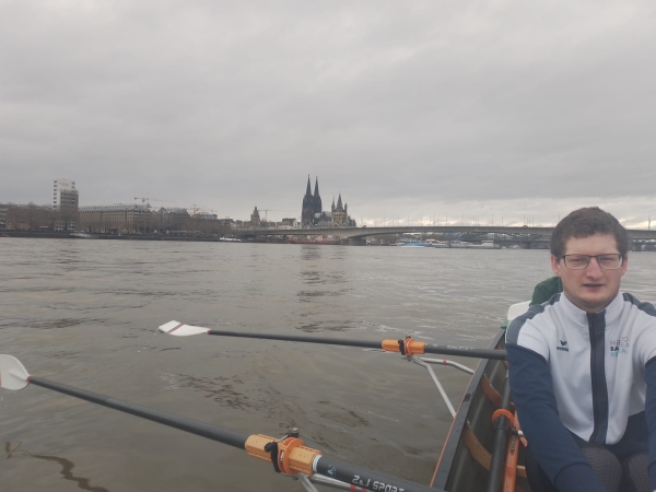 Kln Innenstadt im Ruderboot Februar 2024