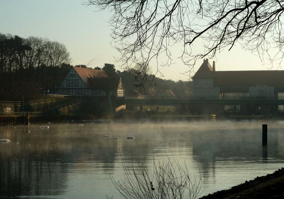 Machnower Schleuse Ruderverein Morgens 2012