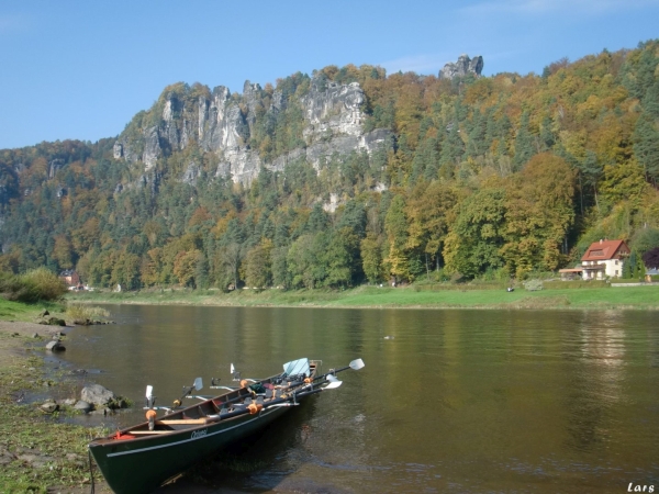 Rudervierer vor Bastei Elbe 2016