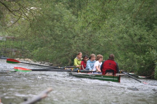 Stromschnelle auf der Fulda Ruderboot 09