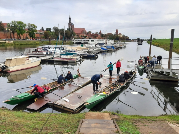 Tangermnde Hafen Ruderboote Elbe 2020