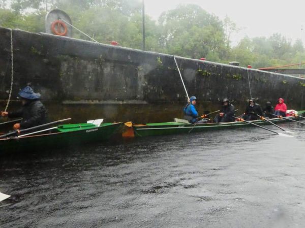 Wolkenbruch in der Schleuse zum Lough Key Irland 2019