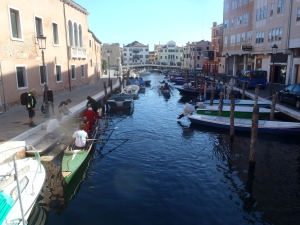 anlegen vor dem hotel caldins chioggia po 2014