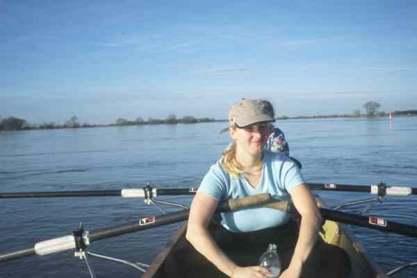 Elbe Februar Rudern