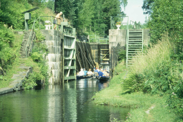 Schleuse Dalslandkanal Ruderer 