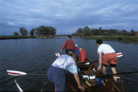 Ruderboot treideln auf der Glper Havel