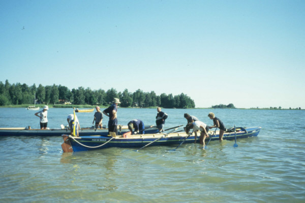 Ruderboot am Strand des Vnern